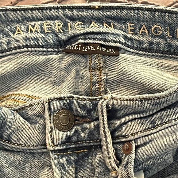 American Eagle Blue Next Level Airflex Ripped Skinny Jeans - Picture 4 of 4